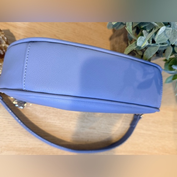 Juicy Couture Blue Rhinestone Logo Shoulder Bag Silver Hardware - Picture 5 of 6